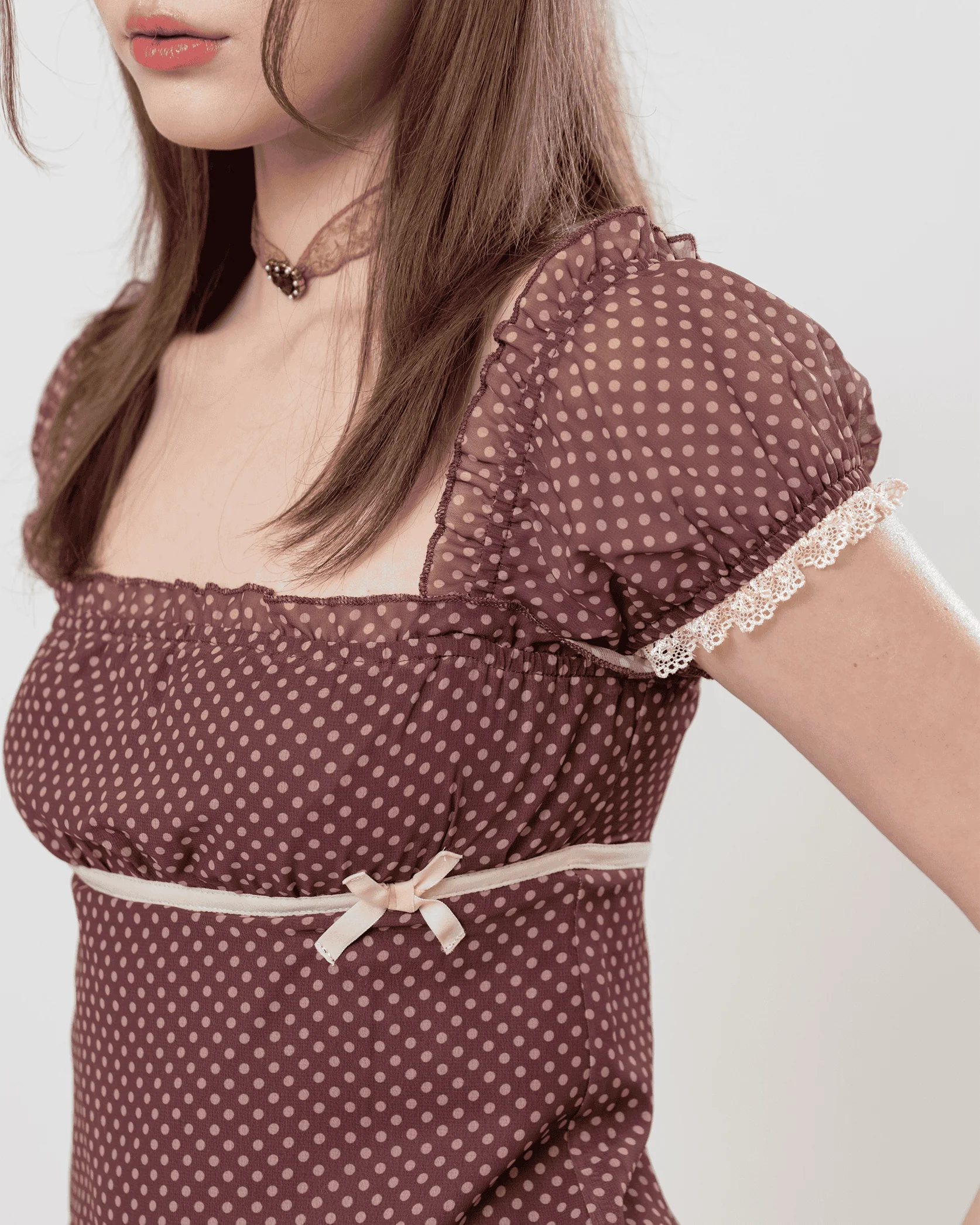 Brown Polka Blouse - Image 3