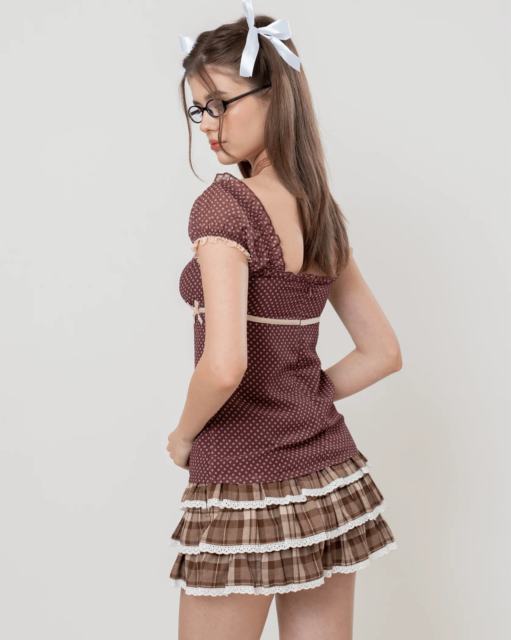 Brown Polka Blouse - Image 6