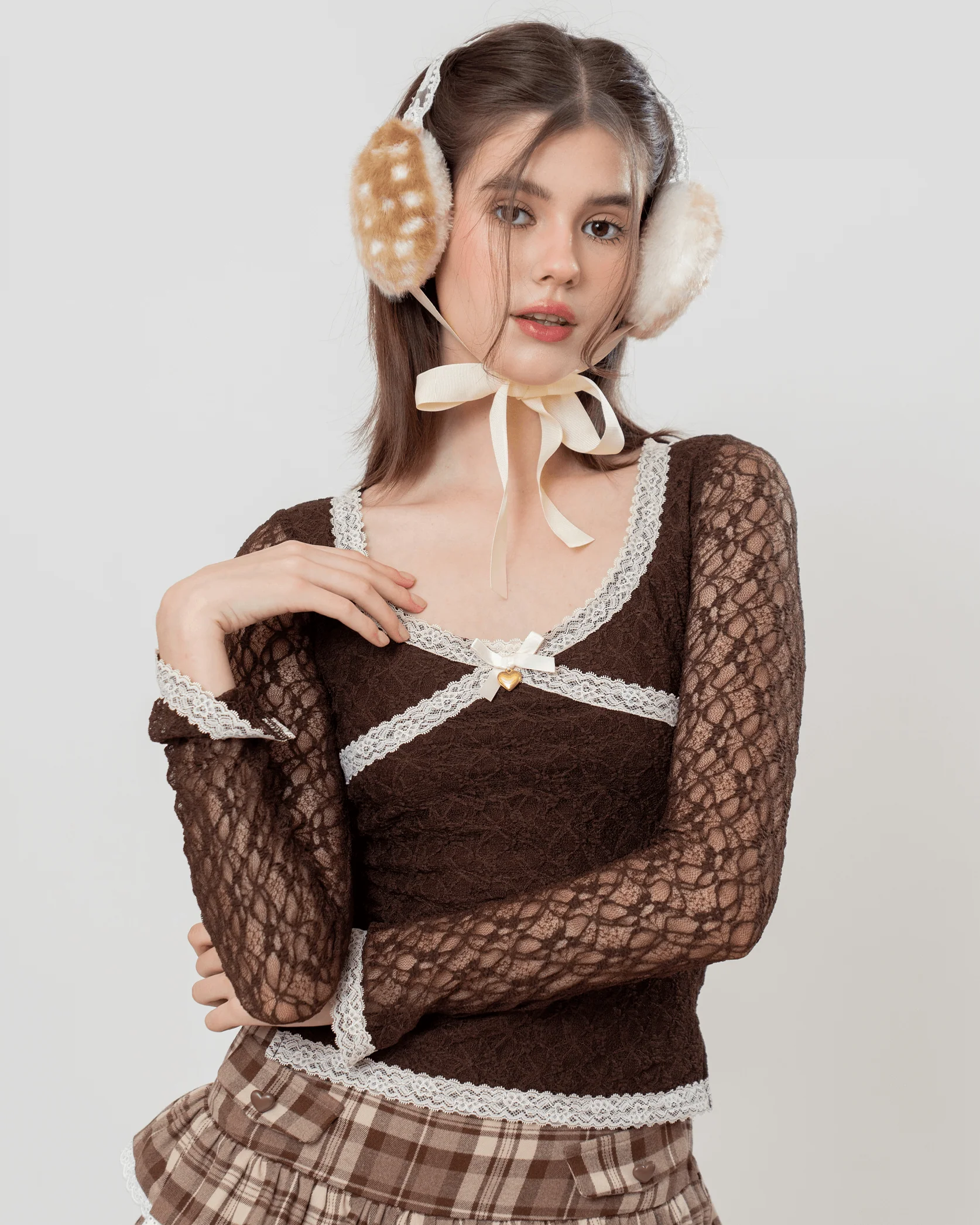 Mocha Lace Top - Image 3